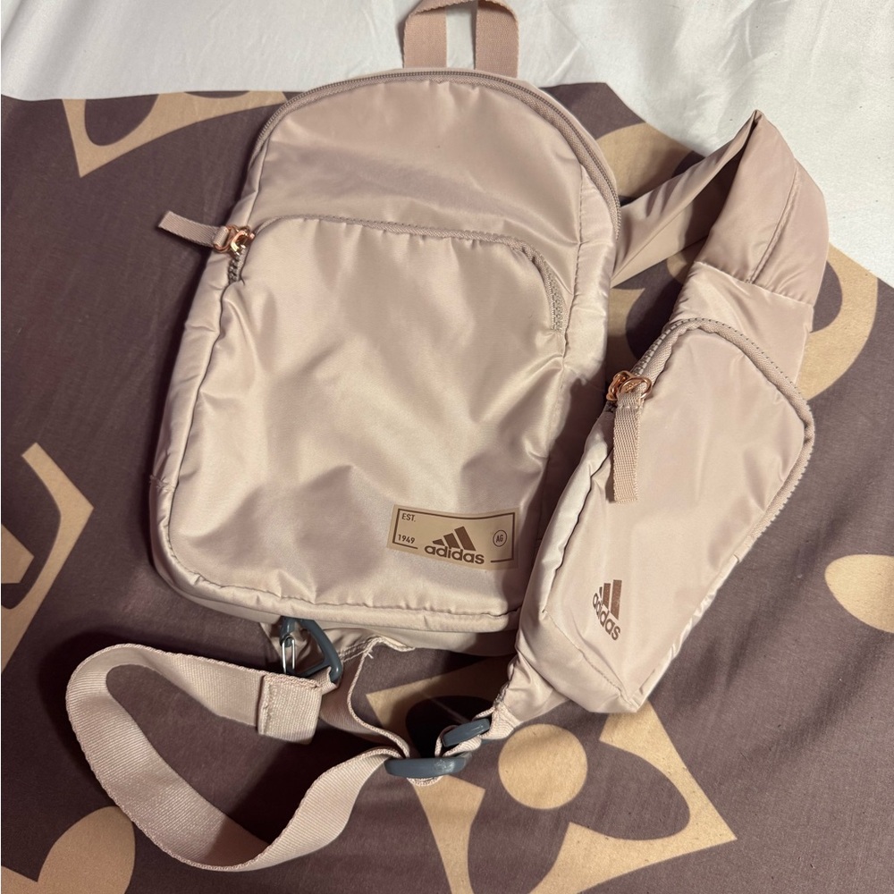 Adidas Tan Belt Bag with Minimalist Design